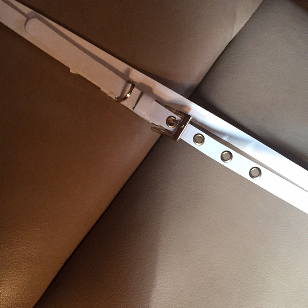 White imitation leather belt
